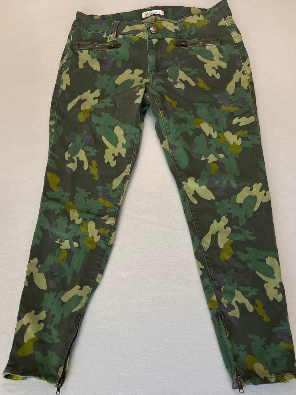 CAbi Clover Camo Skinny Ankle Zip Jeans